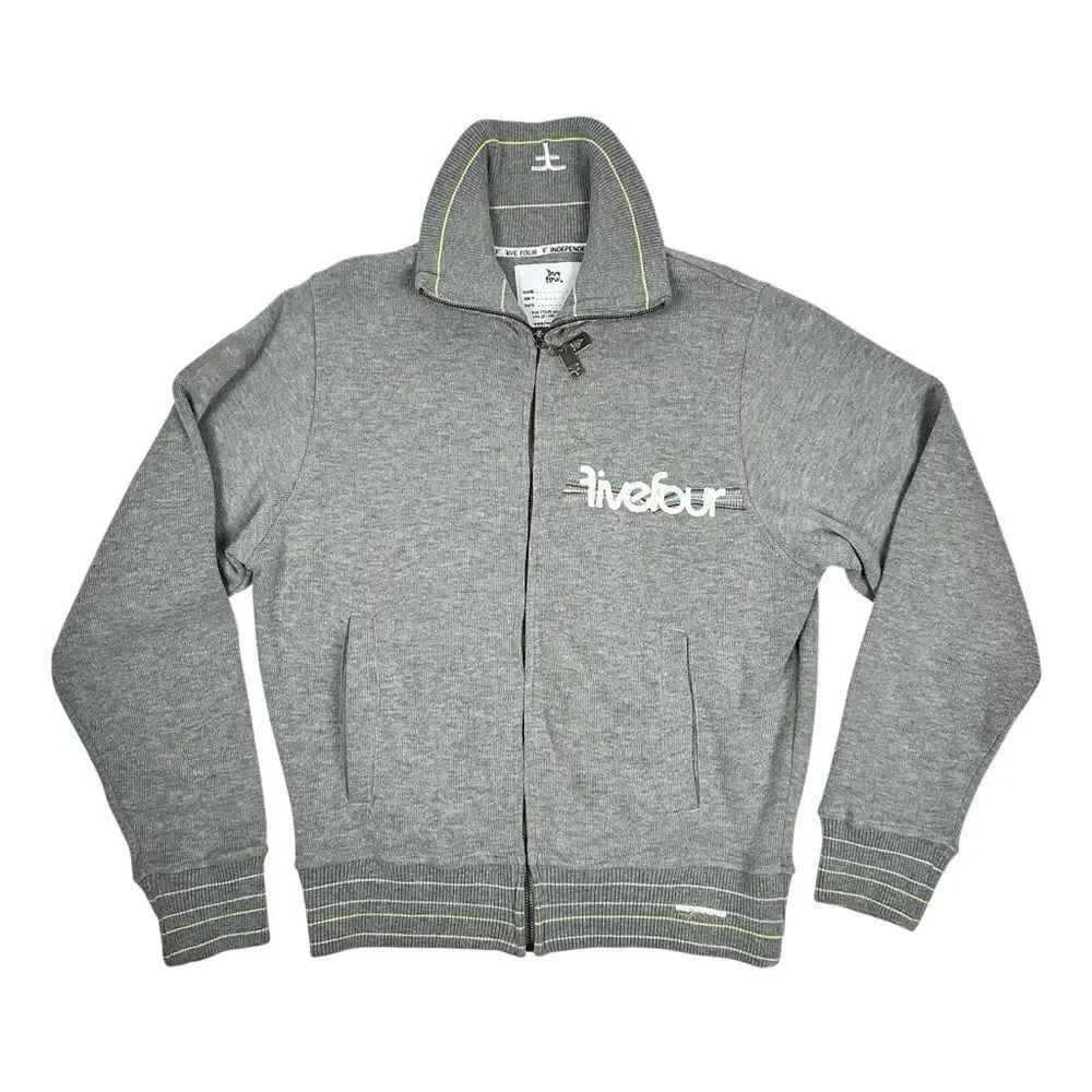 Five Four Track Embroidered Full Zip Knit Cardigan Sweater Jacket Mens M